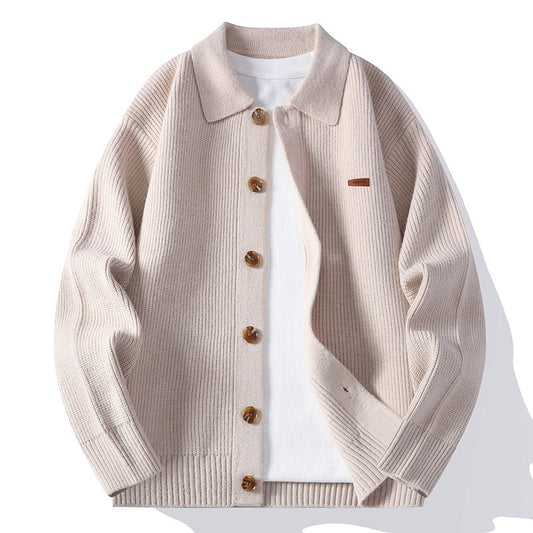 Men's Warm & Stylish Merino Fleece Jacket for Outdoor Comfort Beige