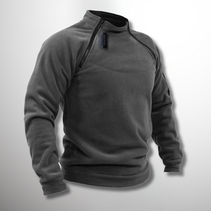 Men's Mock Neck Quarter Zip Sweater for Fall and Winter Everyday Wear Dark Grey