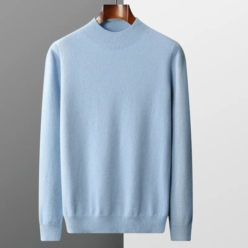 Men's Mock Neck Sweater for Fall and Winter Everyday Wear