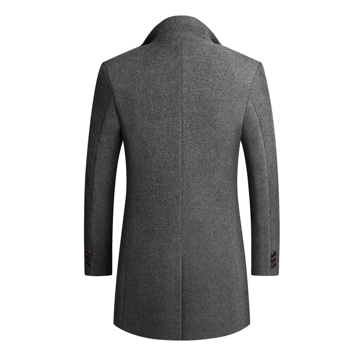 Men's Notched Lapel Mid-Length Overcoat for Daily Use Warm