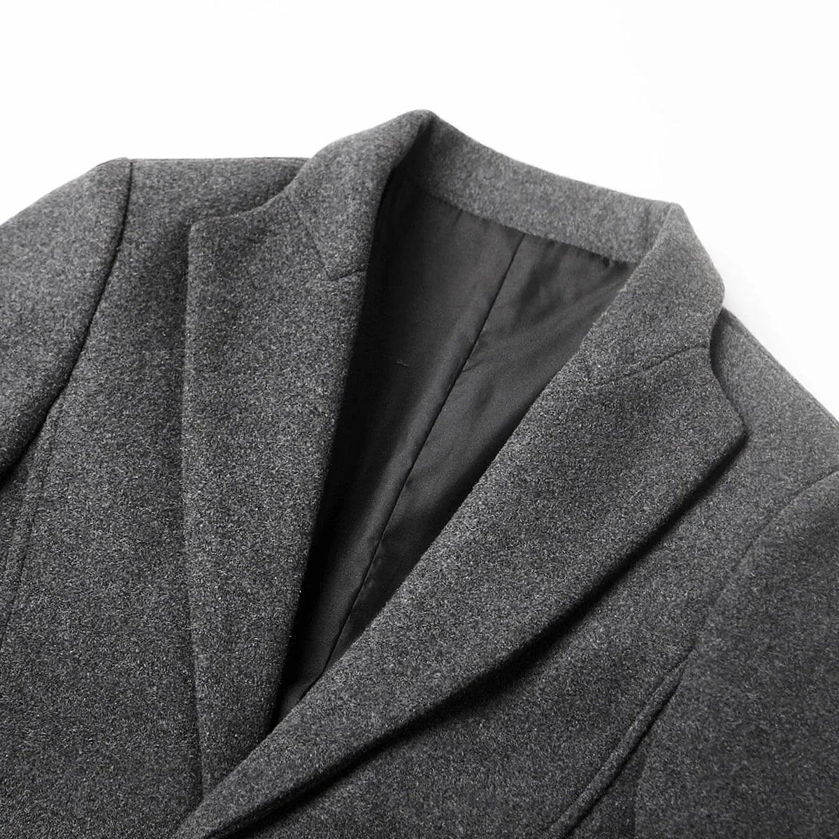 Men's Notched Lapel Mid-Length Overcoat for Daily Use Warm
