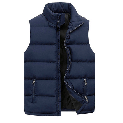 Men's Padded Quilted Puffer Vest for Fall and Winter Everyday Wear Navy