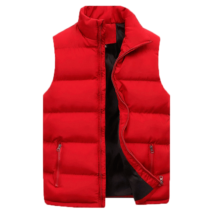Men's Padded Quilted Puffer Vest for Fall and Winter Everyday Wear Red