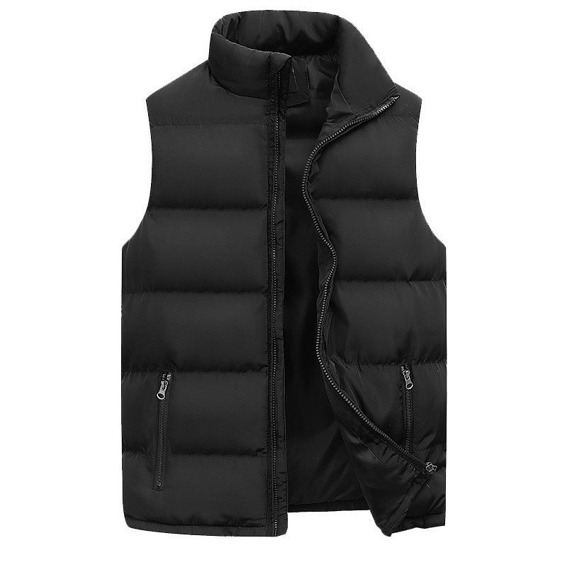 Men's Padded Quilted Puffer Vest for Fall and Winter Everyday Wear Black