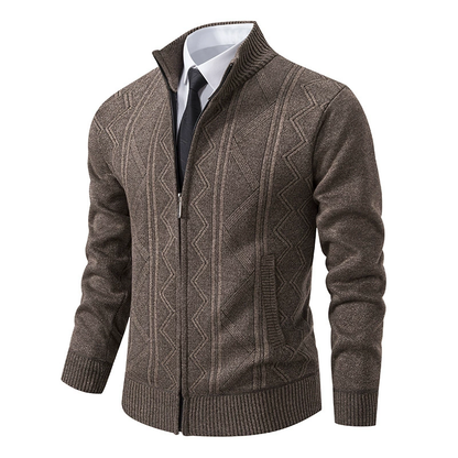 Men's Padded Zip-Up Jacket for Fall and Winter Everyday Wear Coffee