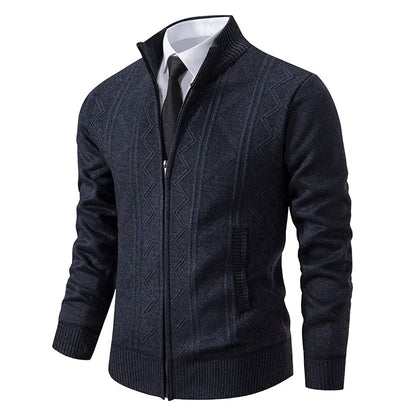 Men's Padded Zip-Up Jacket for Fall and Winter Everyday Wear Black