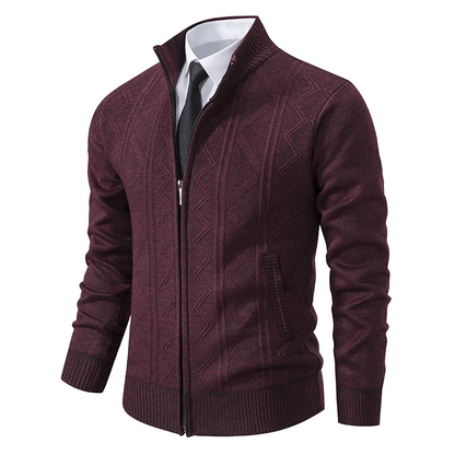 Men's Padded Zip-Up Jacket for Fall and Winter Everyday Wear Red