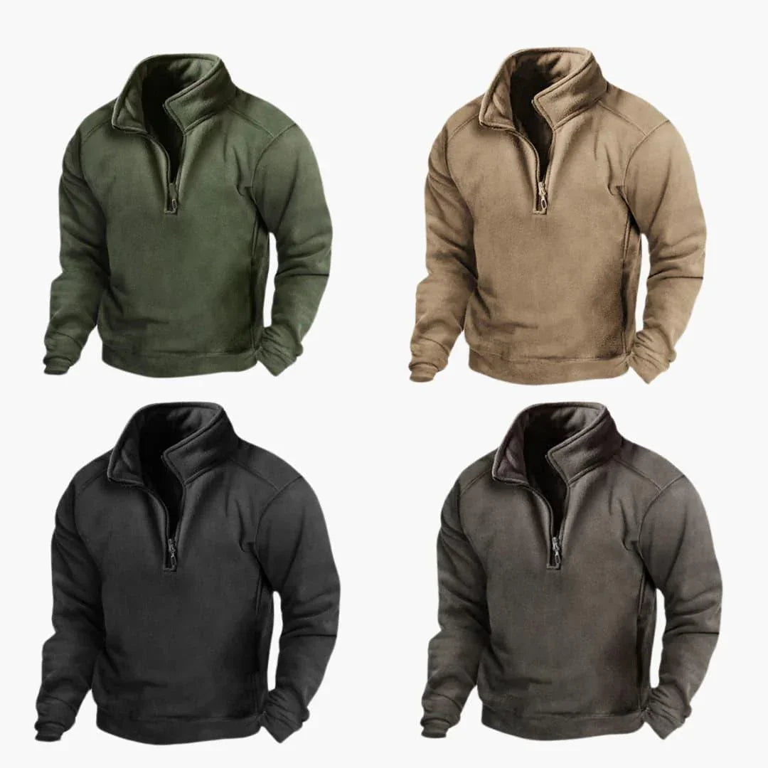 Men's Quarter-Zip Fleece Pullover for Fall and Winter Everyday Wear
