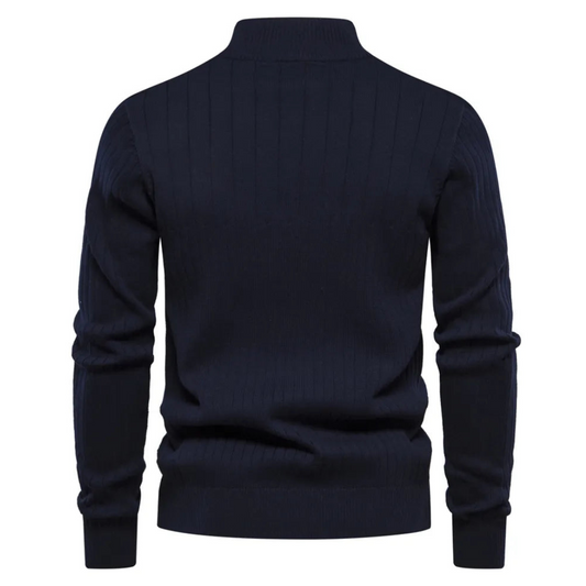 Men's Quarter-Zip Sweater for Fall and Winter Everyday Wear