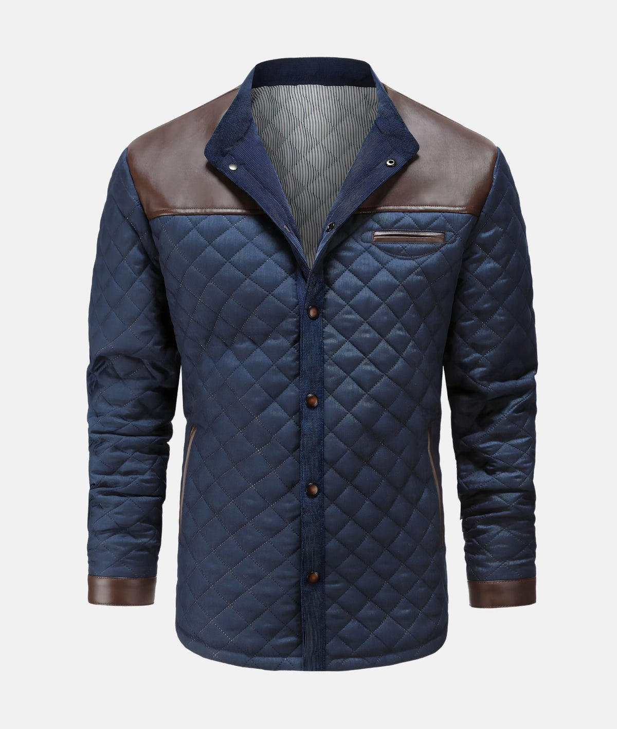 Men's Quilted Button-Down Jacket for Fall and Winter Everyday Wear