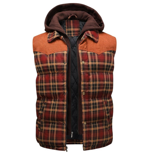 Men's Quilted Plaid Puffer Vest for Everyday Wear for Daily Use