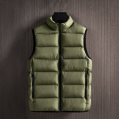 Men's Multi-Color Quilted Puffer Vest Jacket for Everyday Wear Green