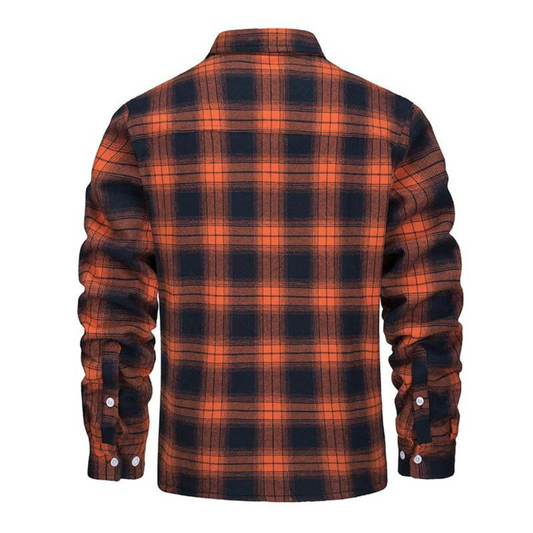 Men's Sherpa Lined Plaid Jacket for Fall and Winter Everyday Wear