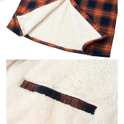 Men's Sherpa Lined Plaid Jacket for Fall and Winter Everyday Wear