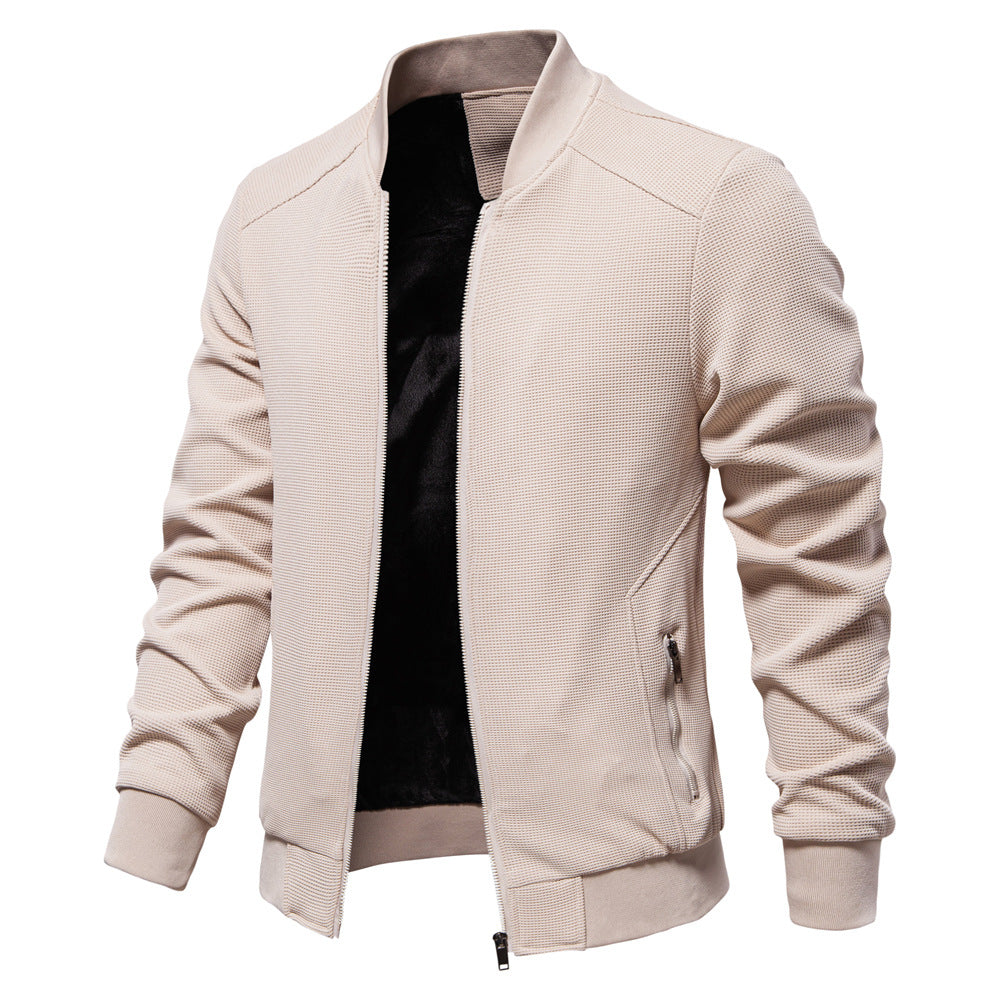 Men's Slim-Fit Bomber Jacket for Fall and Winter Everyday Wear