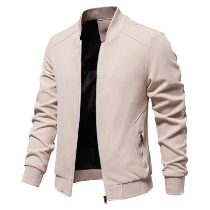 Men's Slim-Fit Bomber Jacket for Fall and Winter Everyday Wear