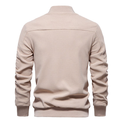 Men's Slim-Fit Bomber Jacket for Fall and Winter Everyday Wear