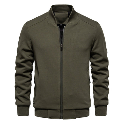Men's Slim-Fit Bomber Jacket for Fall and Winter Everyday Wear Green