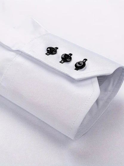 Men's Slim Fit Button-Down Dress Shirt for Daily Use Warm