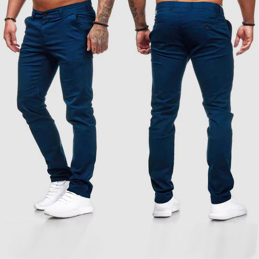 Men's Slim-Fit Chino Pants for Fall and Winter Everyday Wear