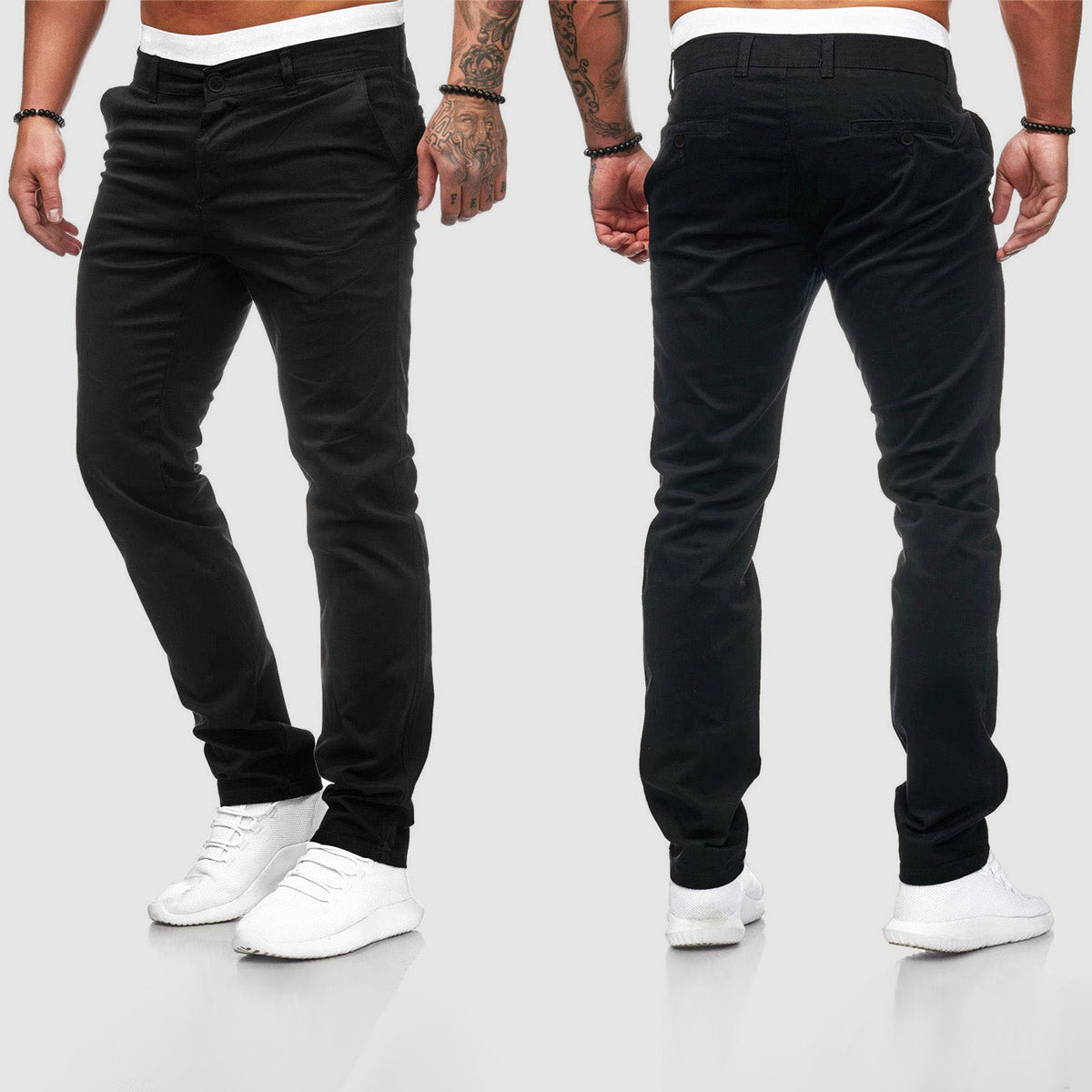 Men's Slim-Fit Chino Pants for Fall and Winter Everyday Wear