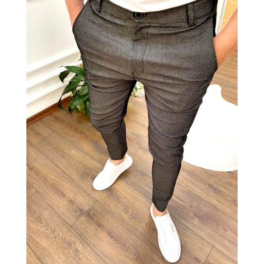 Men's Slim Fit Dress Pants for Fall and Winter Everyday Wear Dark Grey