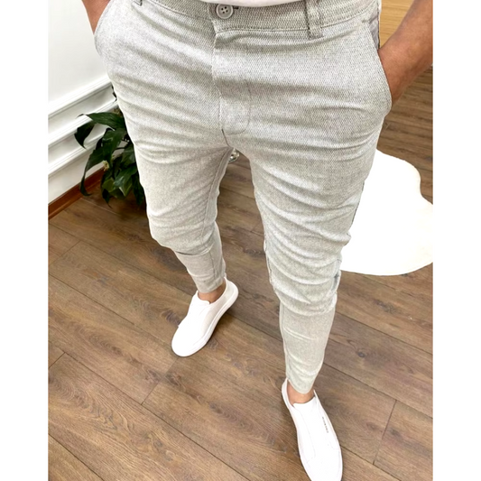 Men's Slim Fit Dress Pants for Fall and Winter Everyday Wear Light Grey