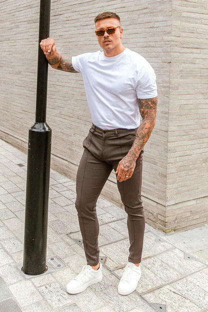 Men's Slim Fit Dress Trousers for Fall and Winter Everyday Wear