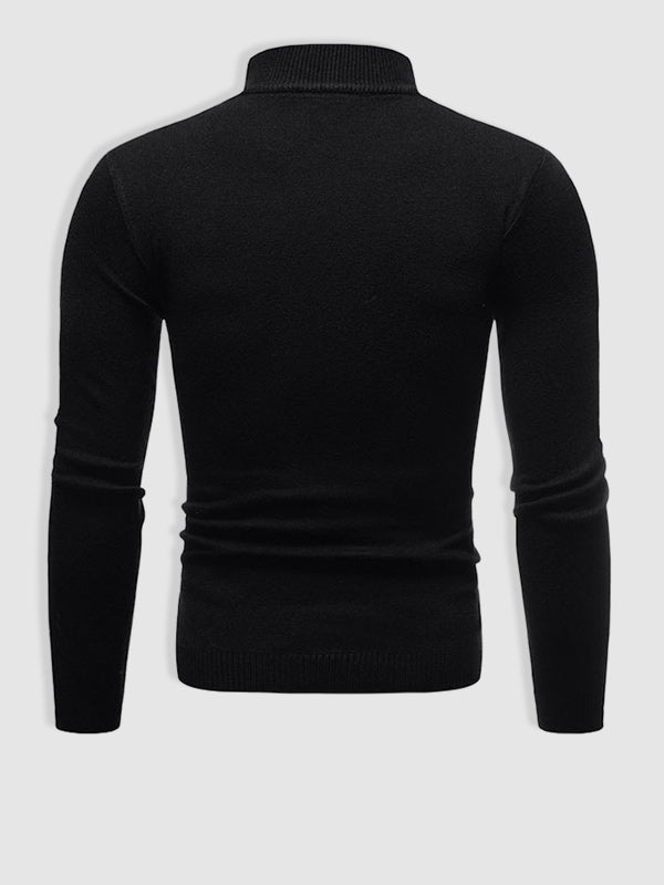 Men's Slim Fit Turtleneck Sweater for Fall and Winter Everyday Wear