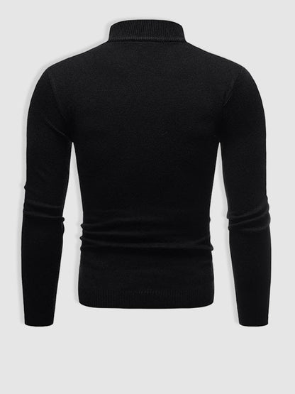 Men's Slim Fit Turtleneck Sweater for Fall and Winter Everyday Wear