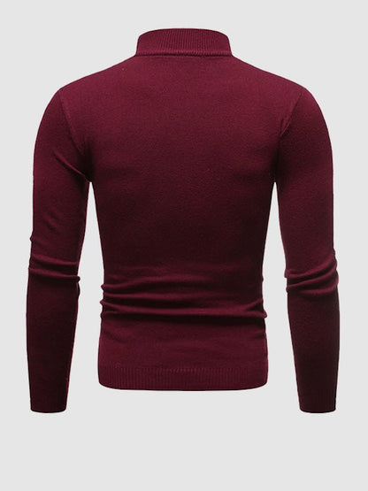 Men's Slim Fit Turtleneck Sweater for Fall and Winter Everyday Wear