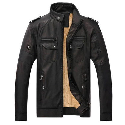 Men's Stand Collar Casual Jacket for Fall and Winter Everyday Wear Black