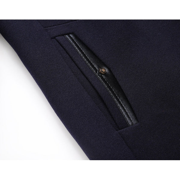 Men's Stand Collar Mid-Length Coat for Fall and Winter Everyday Wear