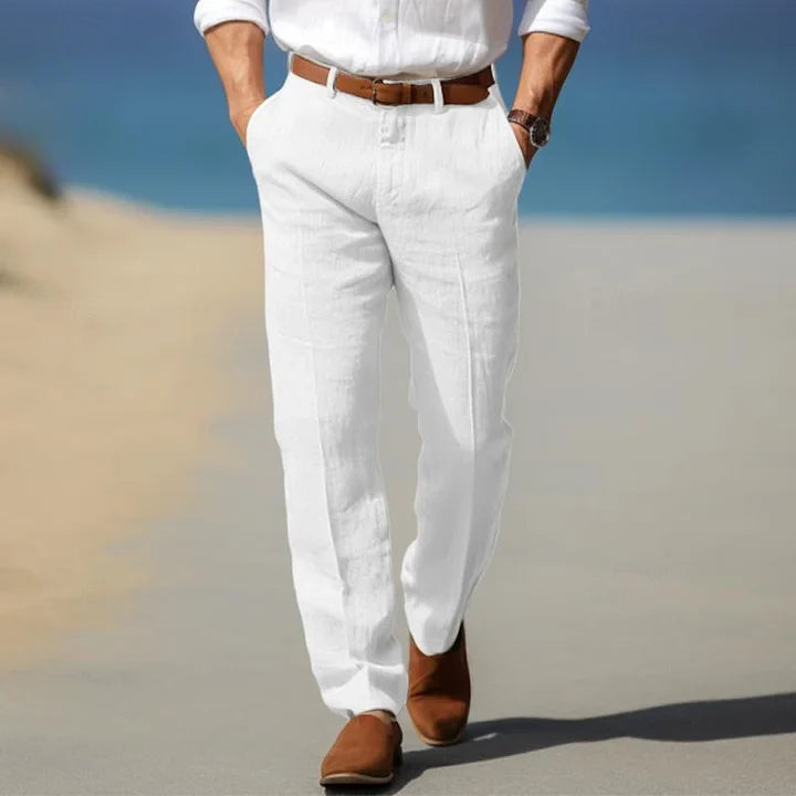 Men's Straight Leg Chino Pants for Fall and Winter Everyday Wear White
