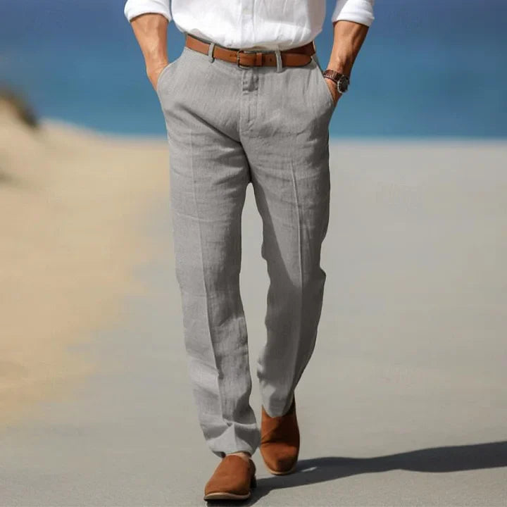 Men's Straight Leg Chino Pants for Fall and Winter Everyday Wear Light Grey
