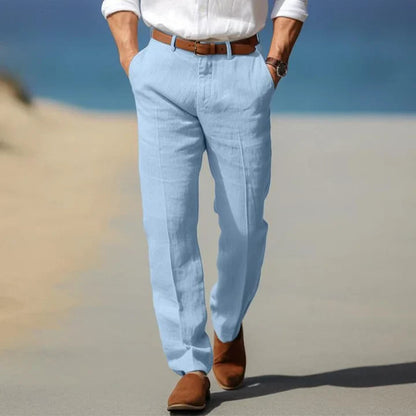 Men's Straight Leg Chino Pants for Fall and Winter Everyday Wear Blue