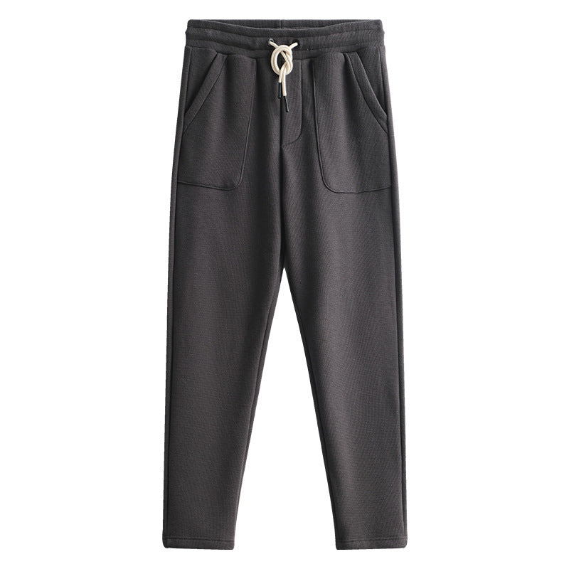 Men's Straight Leg Drawstring Sweatpants for Daily Use Warm Grey