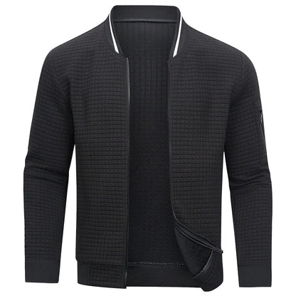 Men's Olive Green Stylish Bomber Jacket for Fall and Winter Black