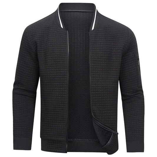 Men's Olive Green Stylish Bomber Jacket for Fall and Winter Black