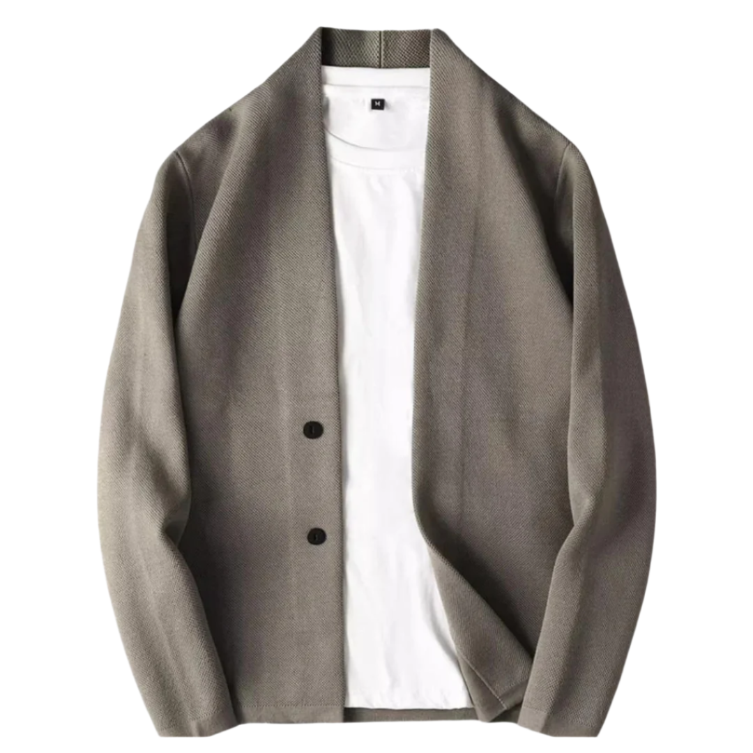 Men's Two Button Cardigan for Fall and Winter Everyday Wear Gray