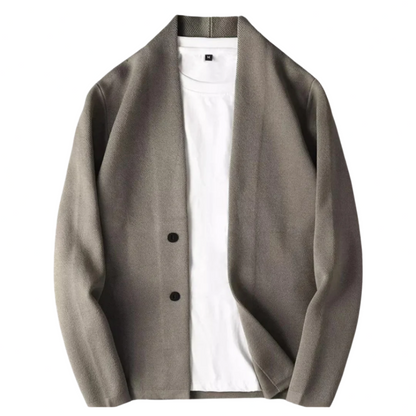 Men's Two Button Cardigan for Fall and Winter Everyday Wear Gray