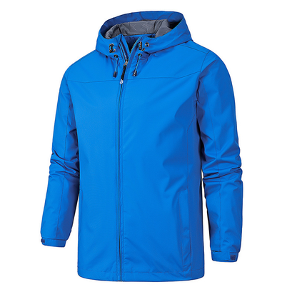 Men's Zip-Up Hooded Jacket for Fall and Winter Everyday Wear Blue