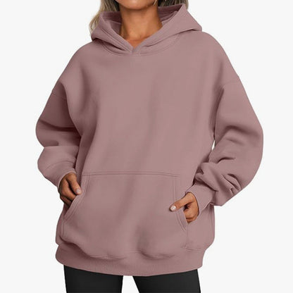 Women's Cozy Oversized Hoodie with Kangaroo Pocket for Daily Use Peach