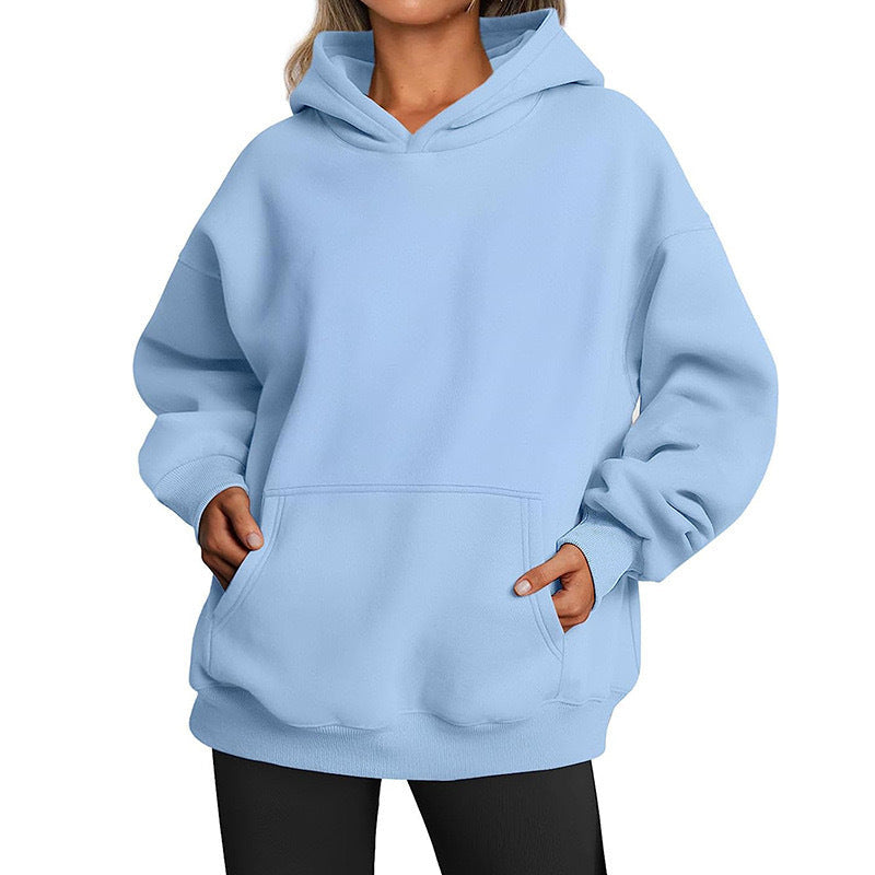 Women's Cozy Oversized Hoodie with Kangaroo Pocket for Daily Use Royal Blue