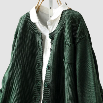 Women's Knit Cardigan with Pocket and Classic Button Closure