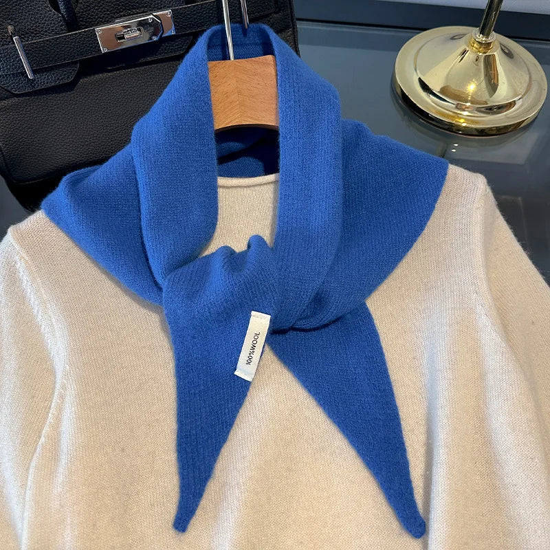 Women's 100% Wool Long Winter Scarf - Warm Solid Shawl Wrap DB031-10 60x130cm