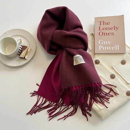 Women's Warm Cashmere Scarf - Korean Style Double-Sided Wrap DFP022-04 68x200cm