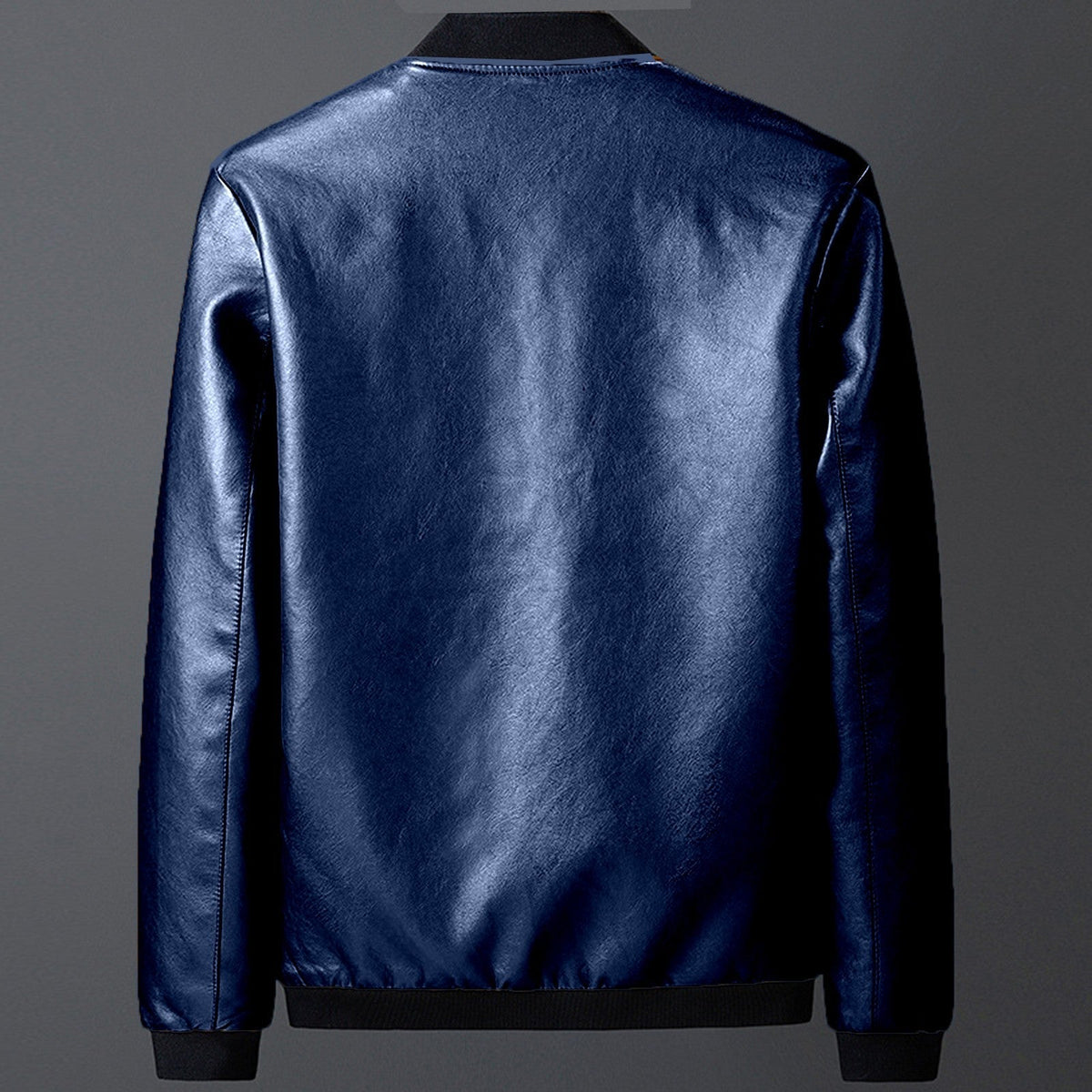 Men's Multi-Color Ribbed Premium Leather Jacket for Fall and Winter