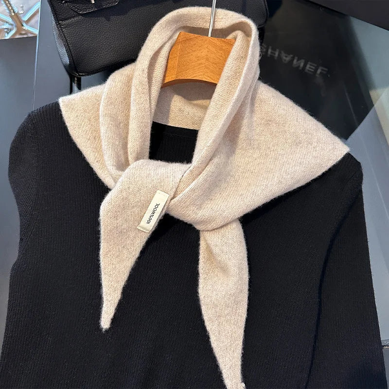 Women's 100% Wool Long Winter Scarf - Warm Solid Shawl Wrap DB031-06 60x130cm