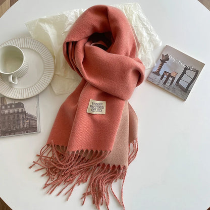 Women's Warm Cashmere Scarf - Korean Style Double-Sided Wrap DFP022-13 68x200cm